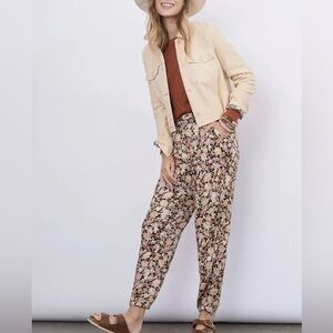 Anthropologie Diandra Pleated Joggers Floral Pants Women's Trousers Sz 6